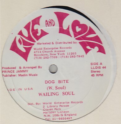 Wailing Soul – Dog Bite / Lonely Day – Vinyl (12